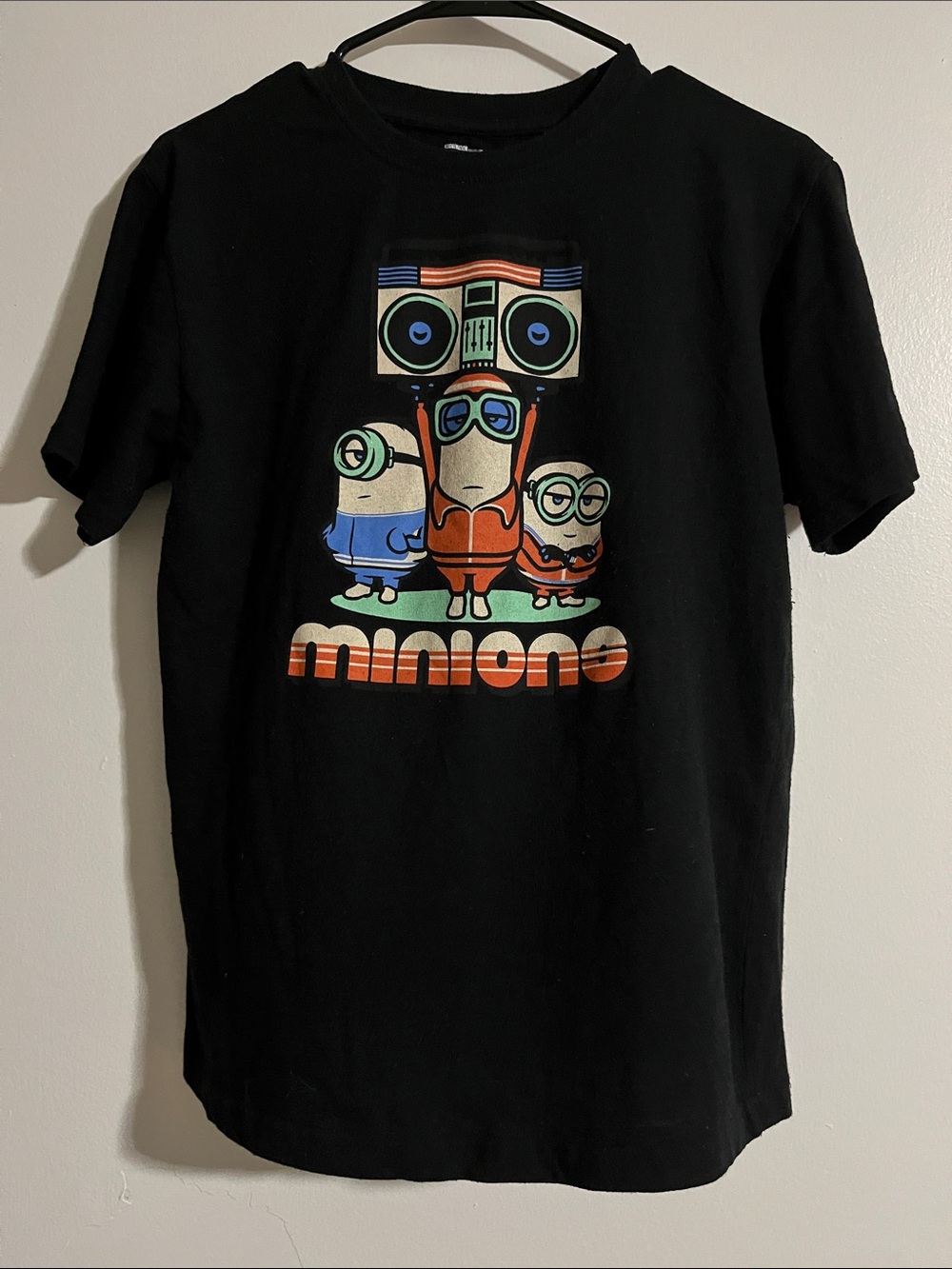 Minions Graphic Short Sleeve Tee in Black